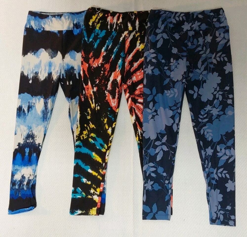 LuLaRoe Kids S/M Multicolor High-Waist Ankle Leggings 3 Pack #K17